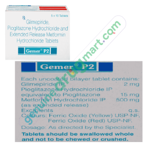 Glimepiride-Pioglitazone-Metformin 2mg-15mg-500mg