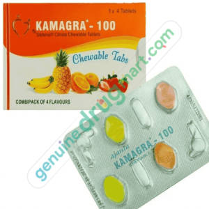 Kamagra 100mg Chewable Tablets (Banana, Pineapple, Strawberry & Orange flavors)